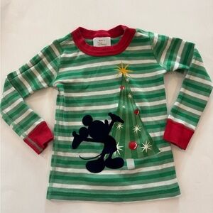 Disney Hanna Andersson Christmas Mickey Cotton Pajama Top, 3T